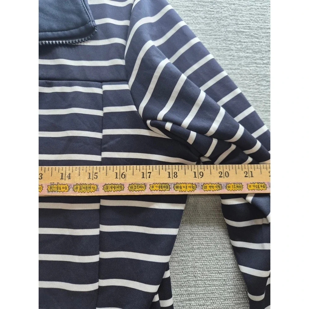 Helly Hansen Jacket Womens Large Blue White Striped Collared No Zip Casual